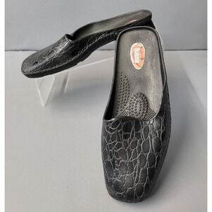 Okabashi Mule Shoes‎ Slip-on Womens M 6.5-7. M Black Rubber Gator Clogs Slides